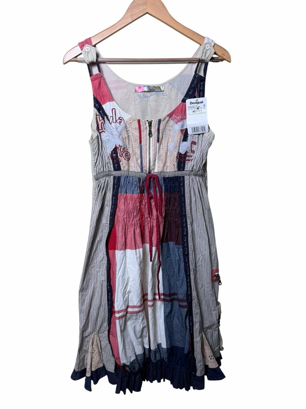 New Desigual Patchwork Lace Corset Dress Size 42/ US Large NWT Y2K Boho